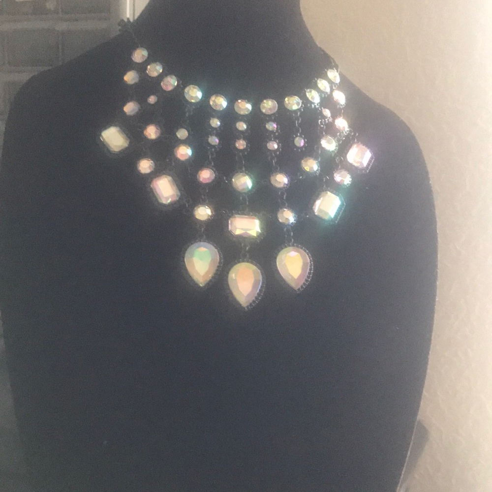 Black Iridescent Statement Necklace